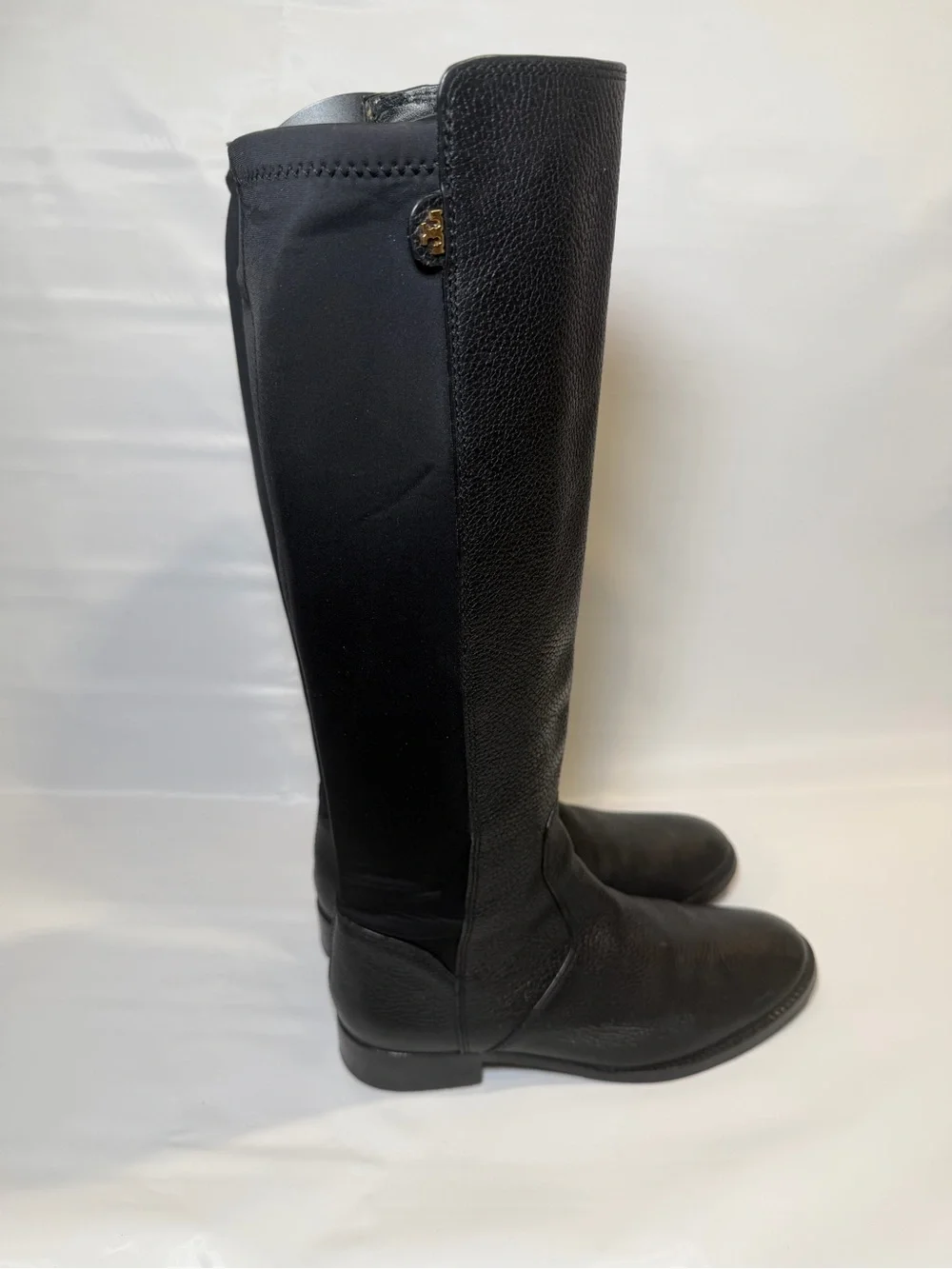 Tory Burch Selden Stretch Womens 8 M Black Leather Tall Riding Boots
